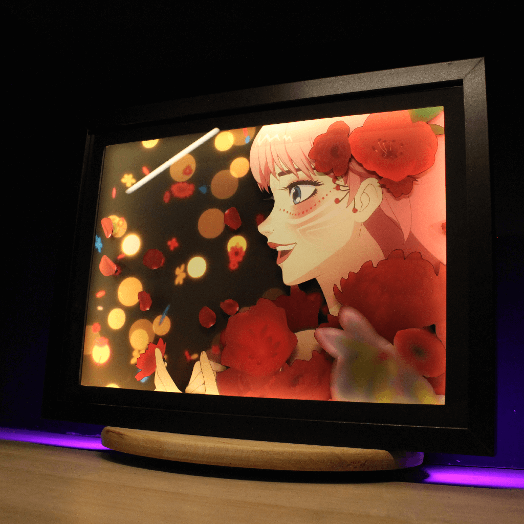 Dioramax - Cadre lumineux LED Belle | Déco Gaming-room | Tableau lumineux | Affiche jeux vidéo | Idée cadeau gamer | Retro-gaming