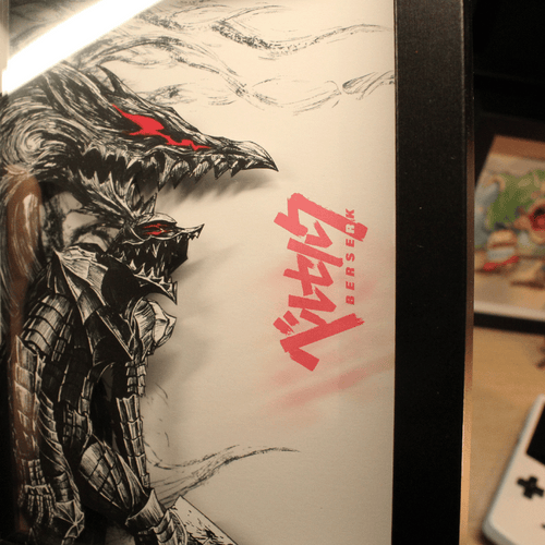 Dioramax - Cadre lumineux LED Berserk | Déco Gaming-room | Tableau Final Fantasy VII | Affiche jeux vidéo | Idée cadeau gamer | Retro-gaming