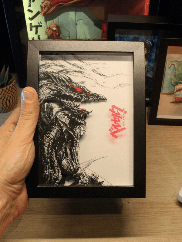 Dioramax - Cadre lumineux LED Berserk | Déco Gaming-room | Tableau Final Fantasy VII | Affiche jeux vidéo | Idée cadeau gamer | Retro-gaming