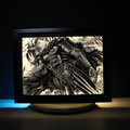 Dioramax - Cadre lumineux LED Berserk | Déco Gaming-room | Tableau lumineux | Affiche jeux vidéo | Idée cadeau gamer | Retro-gaming