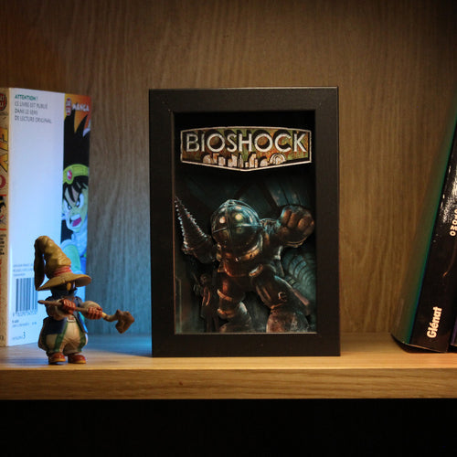 Dioramax - Cadre lumineux LED Bioshock | Déco Gaming-room | Tableau lumineux | Affiche jeux vidéo | Idée cadeau gamer | Retro-gaming