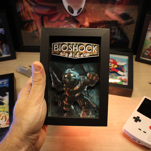 Dioramax - Cadre lumineux LED Bioshock | Déco Gaming-room | Tableau lumineux | Affiche jeux vidéo | Idée cadeau gamer | Retro-gaming
