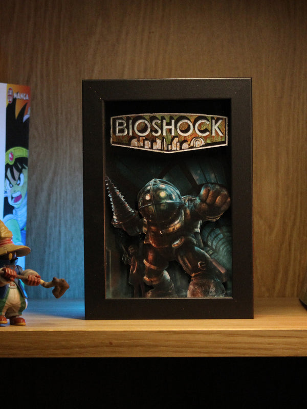 Dioramax - Cadre lumineux LED Bioshock | Déco Gaming-room | Tableau lumineux | Affiche jeux vidéo | Idée cadeau gamer | Retro-gaming