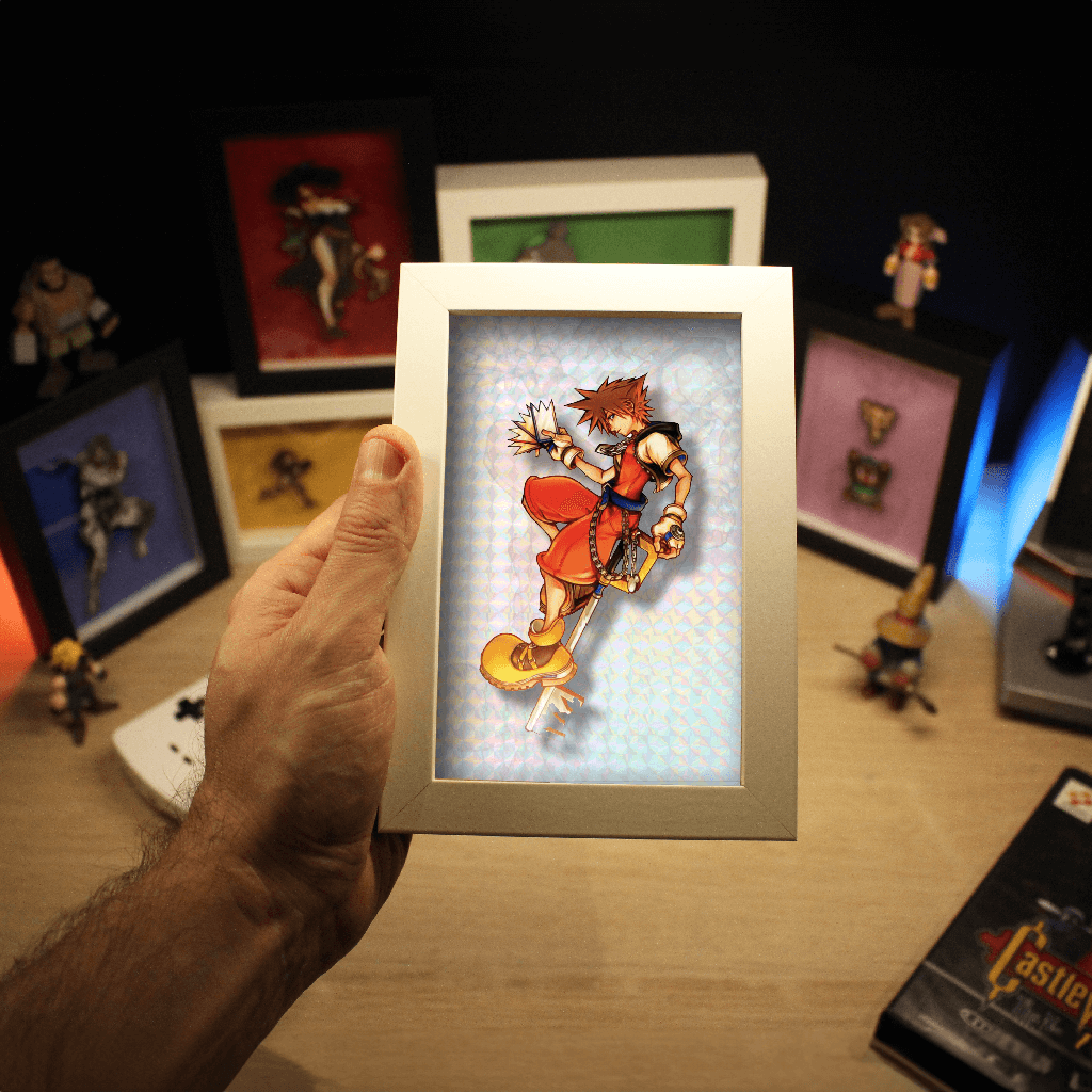 Dioramax - Cadre lumineux LED Kingdom Heart | Déco Gaming-room | Tableau lumineux | Affiche jeux vidéo | Idée cadeau gamer | Retro-gaming
