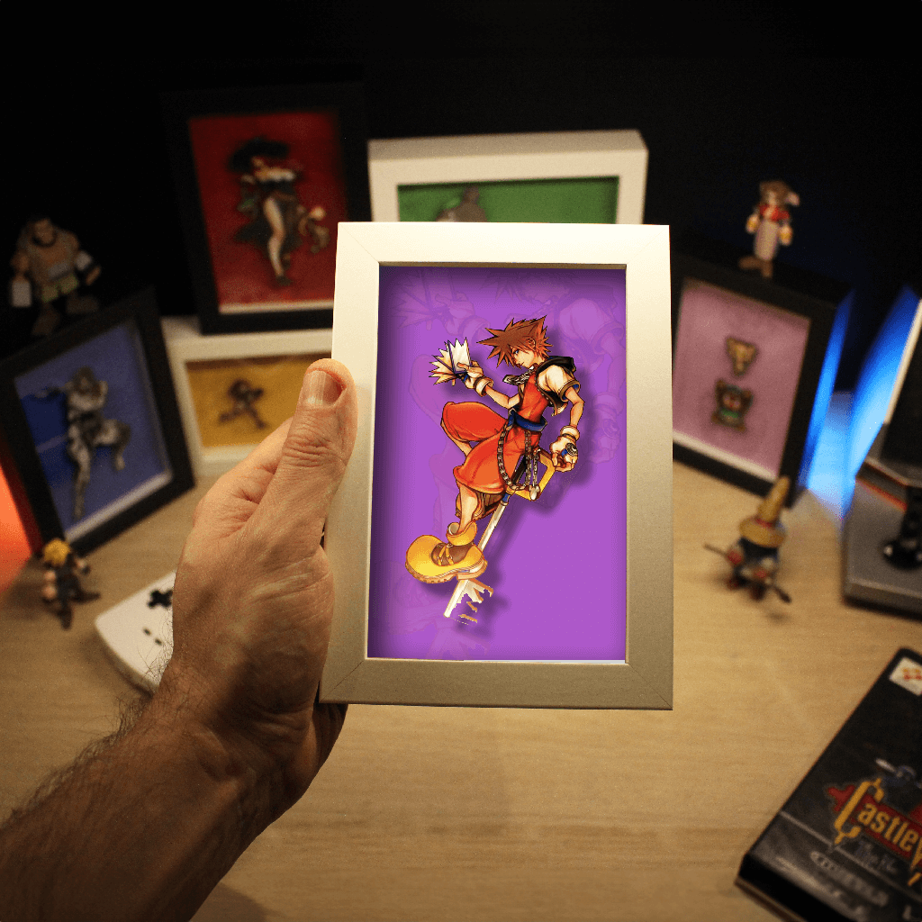 Dioramax - Cadre lumineux LED Kingdom Heart | Déco Gaming-room | Tableau lumineux | Affiche jeux vidéo | Idée cadeau gamer | Retro-gaming