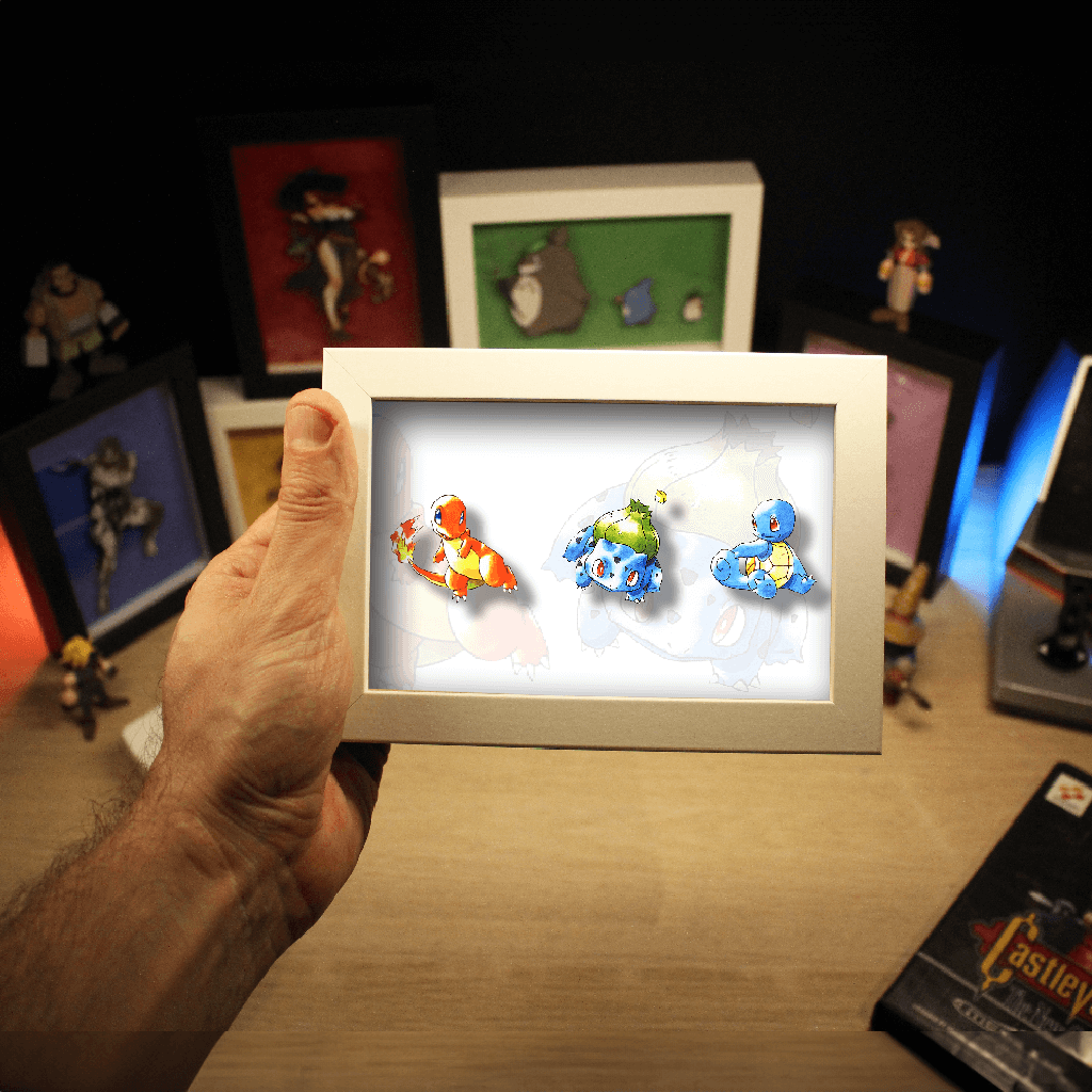 Dioramax - Cadre lumineux LED Pokemon | Déco Gaming-room | Tableau lumineux | Affiche jeux vidéo | Idée cadeau gamer | Retro-gaming