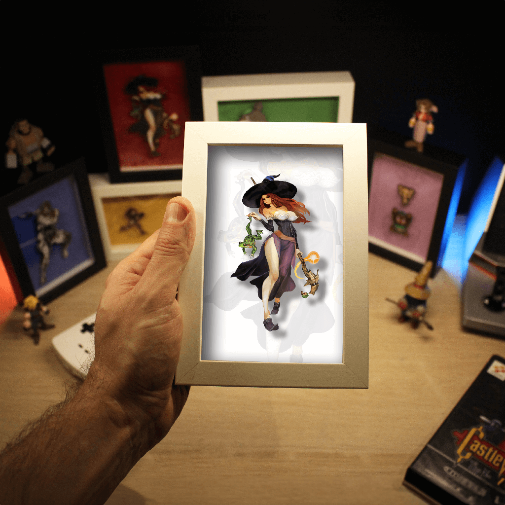 Dioramax - Cadre lumineux LED Dragon's crown | Déco Gaming-room | Tableau lumineux | Affiche jeux vidéo | Idée cadeau gamer | Retro-gaming