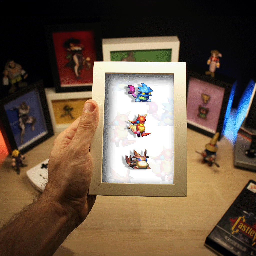 Dioramax - Cadre lumineux LED Golden Sun| Déco Gaming-room | Tableau lumineux | Affiche jeux vidéo | Idée cadeau gamer | Retro-gaming