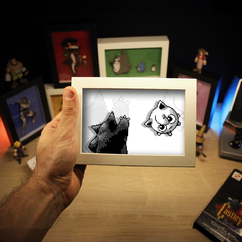 Dioramax - Cadre lumineux LED Pokemon 
| Déco Gaming-room | Tableau lumineux | Affiche jeux vidéo | Idée cadeau gamer | Retro-gaming