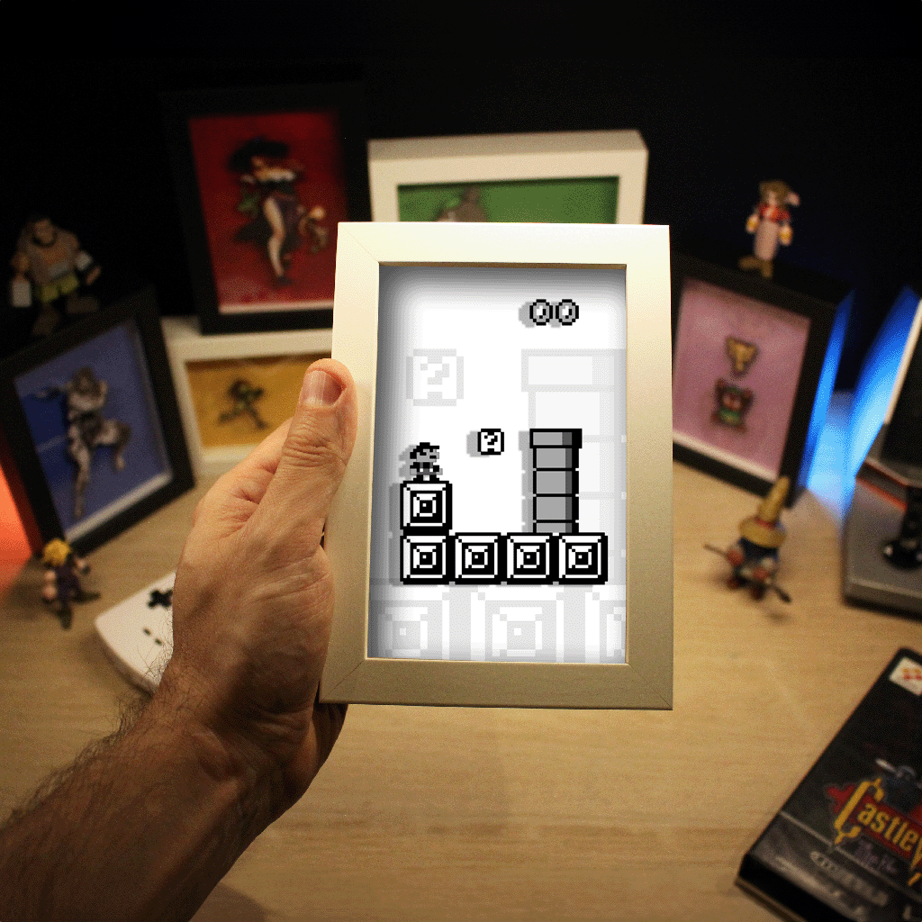 Dioramax - Cadre lumineux LED Super Mario Land| Déco Gaming-room | Tableau lumineux | Affiche jeux vidéo | Idée cadeau gamer | Retro-gaming