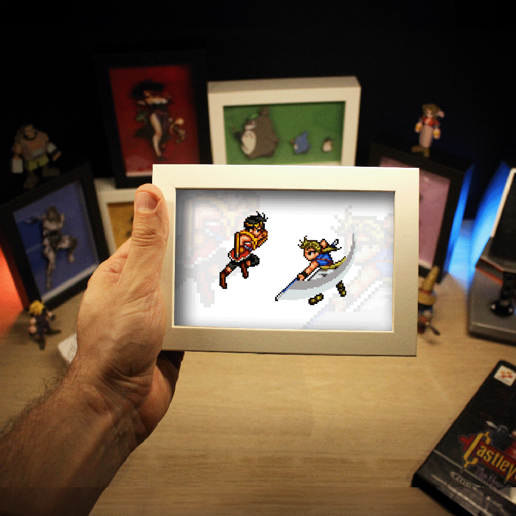 Dioramax - Cadre lumineux LED Suikoden 2| Déco Gaming-room | Tableau lumineux | Affiche jeux vidéo | Idée cadeau gamer | Retro-gaming
