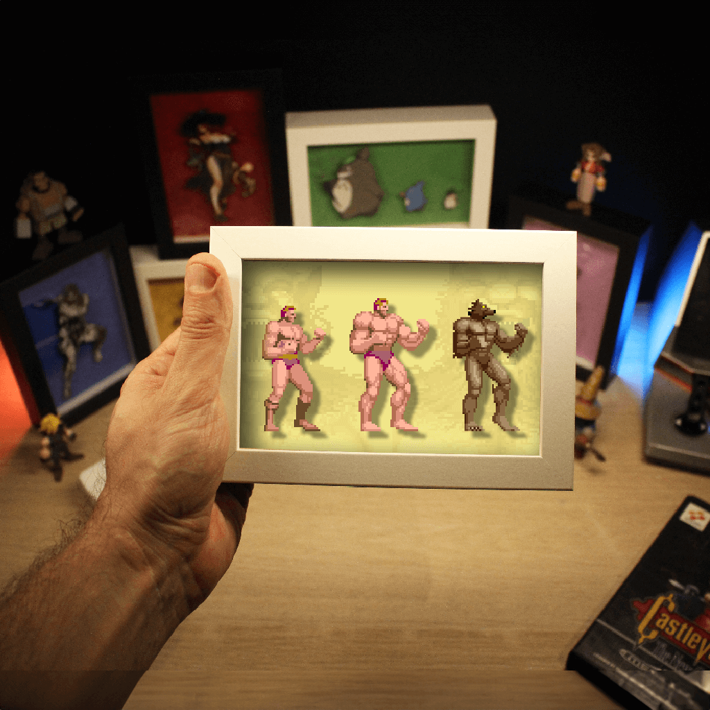 Dioramax - Cadre lumineux LED Altered Beast | Déco Gaming-room | Tableau lumineux | Affiche jeux vidéo | Idée cadeau gamer | Retro-gaming