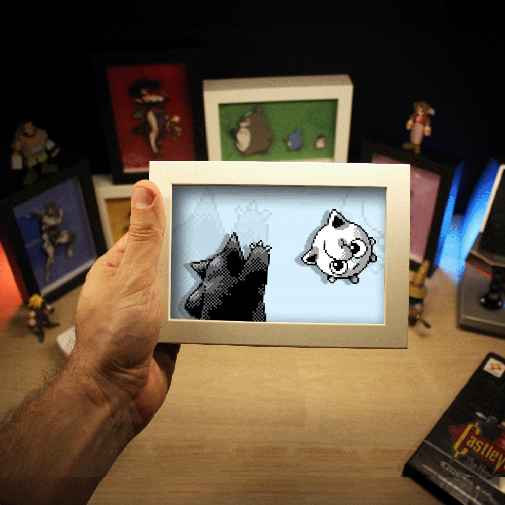 Dioramax - Cadre lumineux LED Pokemon 
| Déco Gaming-room | Tableau lumineux | Affiche jeux vidéo | Idée cadeau gamer | Retro-gaming