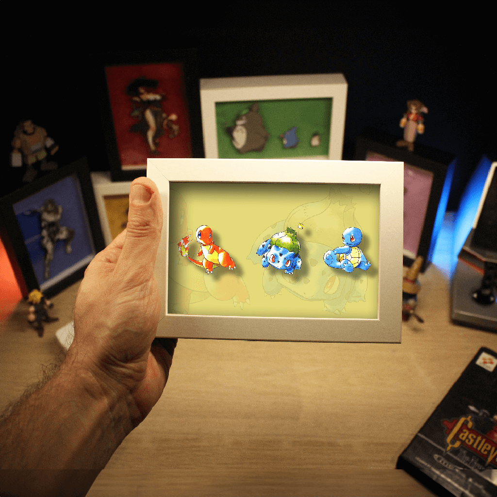 Dioramax - Cadre lumineux LED Pokemon | Déco Gaming-room | Tableau lumineux | Affiche jeux vidéo | Idée cadeau gamer | Retro-gaming