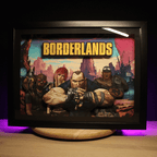 Dioramax - Cadre lumineux LED Borderlands | Déco Gaming-room | Tableau lumineux | Affiche jeux vidéo | Idée cadeau gamer | Retro-gaming