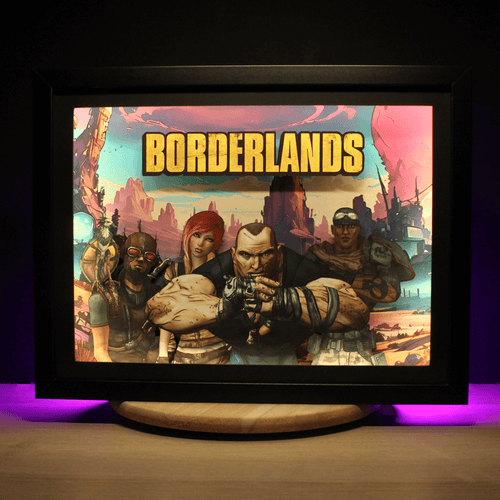 Dioramax - Cadre lumineux LED Borderlands | Déco Gaming-room | Tableau lumineux | Affiche jeux vidéo | Idée cadeau gamer | Retro-gaming