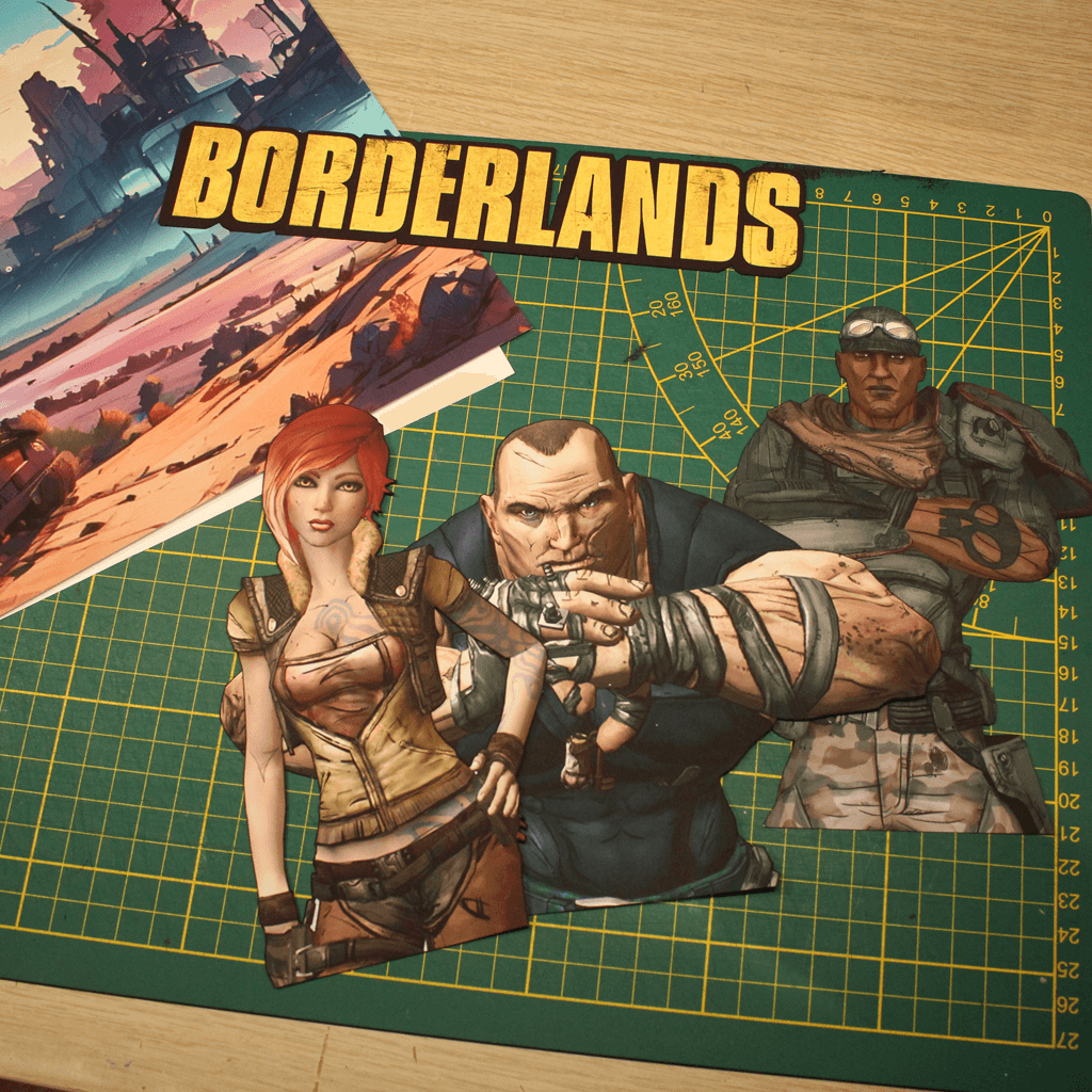 Dioramax - Cadre lumineux LED Borderlands | Déco Gaming-room | Tableau lumineux | Affiche jeux vidéo | Idée cadeau gamer | Retro-gaming