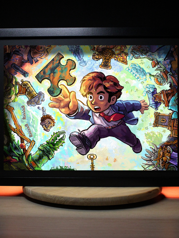 Dioramax - Cadre lumineux LED Braid | Déco Gaming-room | Tableau lumineux | Affiche jeux vidéo | Idée cadeau gamer | Retro-gaming