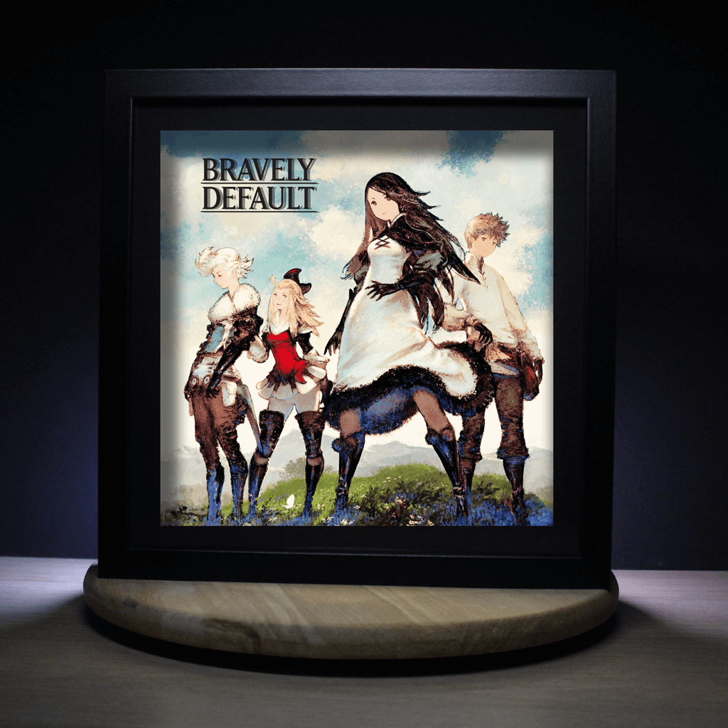 Dioramax - Cadre lumineux LED Bravely Default | Déco Gaming-room | Tableau lumineux | Affiche jeux vidéo | Idée cadeau gamer | Retro-gaming