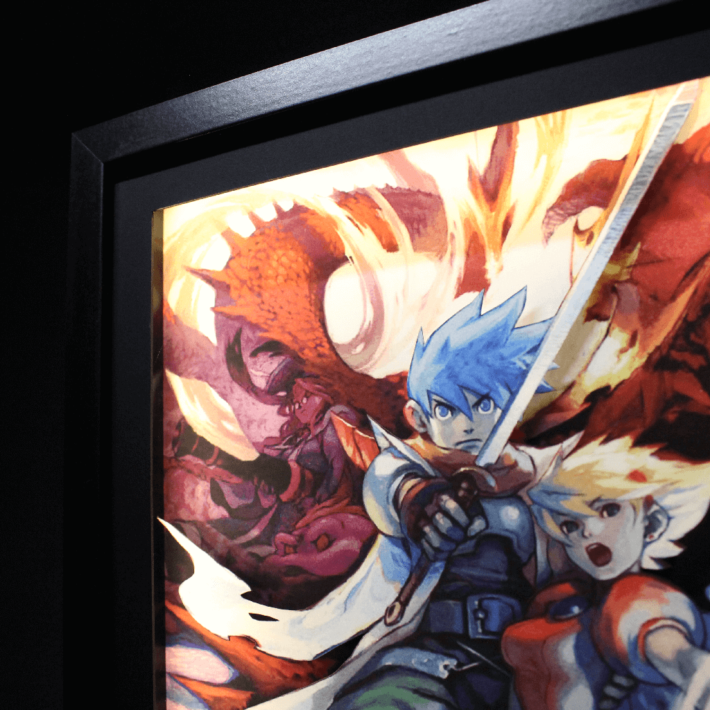Dioramax - Cadre lumineux LED Breath of fire 3 | Déco Gaming-room | Tableau lumineux | Affiche jeux vidéo | Idée cadeau gamer | Retro-gaming