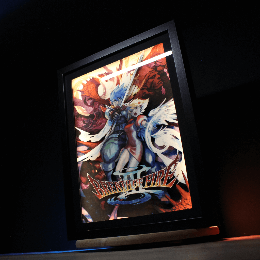 Dioramax - Cadre lumineux LED Breath of fire 3 | Déco Gaming-room | Tableau lumineux | Affiche jeux vidéo | Idée cadeau gamer | Retro-gaming
