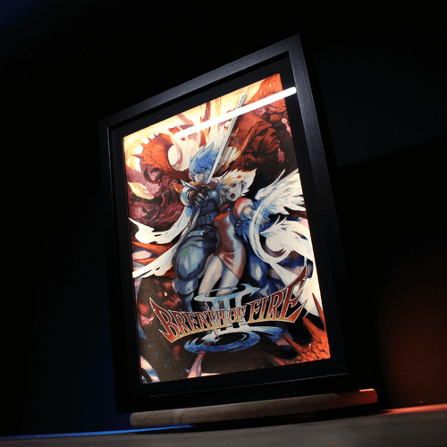 Dioramax - Cadre lumineux LED Breath of fire 3 | Déco Gaming-room | Tableau lumineux | Affiche jeux vidéo | Idée cadeau gamer | Retro-gaming