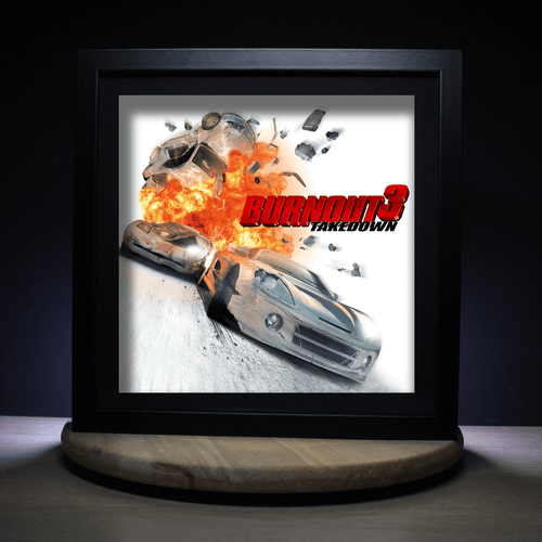Dioramax - Cadre lumineux LED Burnout | Déco Gaming-room | Tableau lumineux | Affiche jeux vidéo | Idée cadeau gamer | Retro-gaming