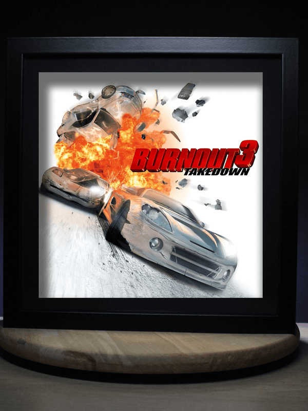 Dioramax - Cadre lumineux LED Burnout | Déco Gaming-room | Tableau lumineux | Affiche jeux vidéo | Idée cadeau gamer | Retro-gaming
