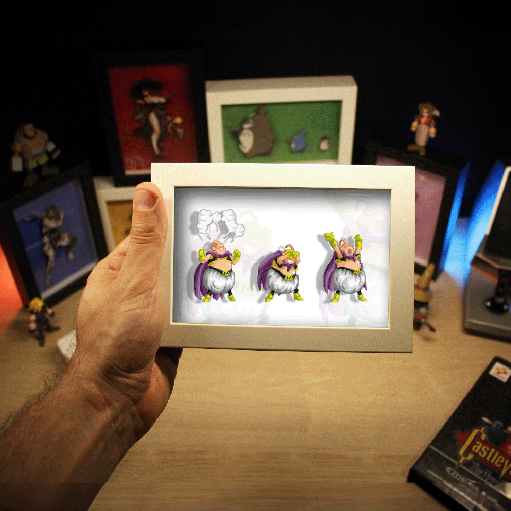 Dioramax - Cadre lumineux Buu| Déco Gamingroom | Tableau Buu/Affiche jeux vidéo | Idée cadeau 