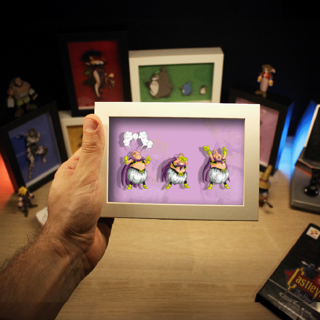 Dioramax - Cadre lumineux Buu| Déco Gamingroom | Tableau Buu/Affiche jeux vidéo | Idée cadeau 
