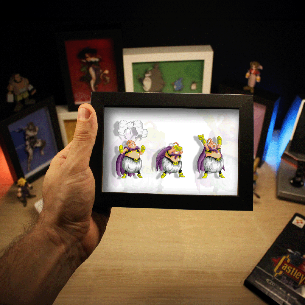 Dioramax - Cadre lumineux Buu| Déco Gamingroom | Tableau Buu/Affiche jeux vidéo | Idée cadeau 