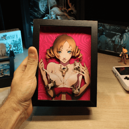 Dioramax - Cadre lumineux LED Catherine | Déco Gaming-room | Tableau lumineux | Affiche jeux vidéo | Idée cadeau gamer | Retro-gaming