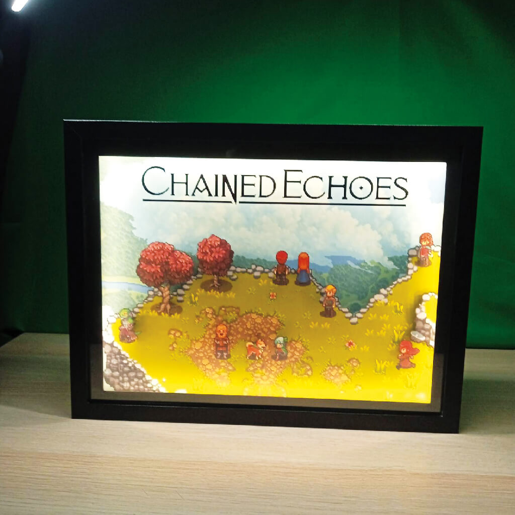 Dioramax - Cadre lumineux LED Chained Echoes | Déco Gaming-room | Tableau lumineux | Affiche jeux vidéo | Idée cadeau gamer | Retro-gaming
