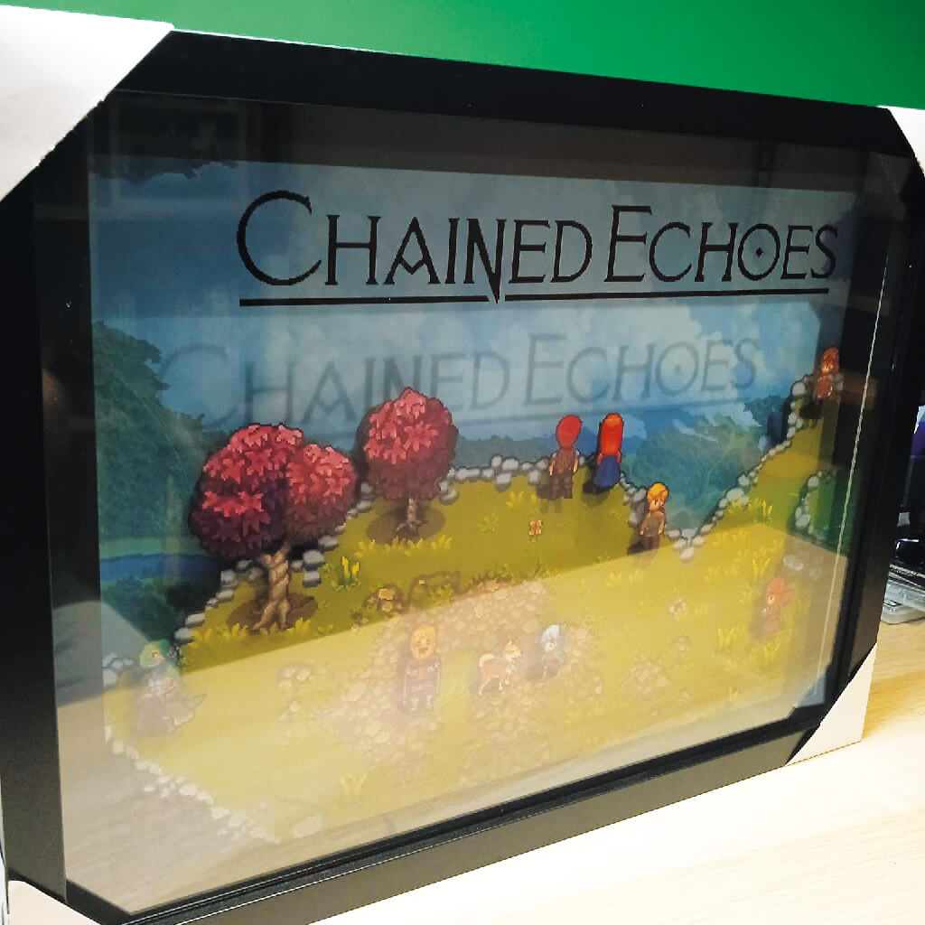 Dioramax - Cadre lumineux LED Chained Echoes | Déco Gaming-room | Tableau lumineux | Affiche jeux vidéo | Idée cadeau gamer | Retro-gaming