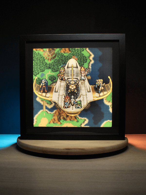 Dioramax - Cadre lumineux LED Chrono Trigger EpoCh | Déco Gaming-room | Tableau lumineux | Affiche jeux vidéo | Idée cadeau gamer | Retro-gaming