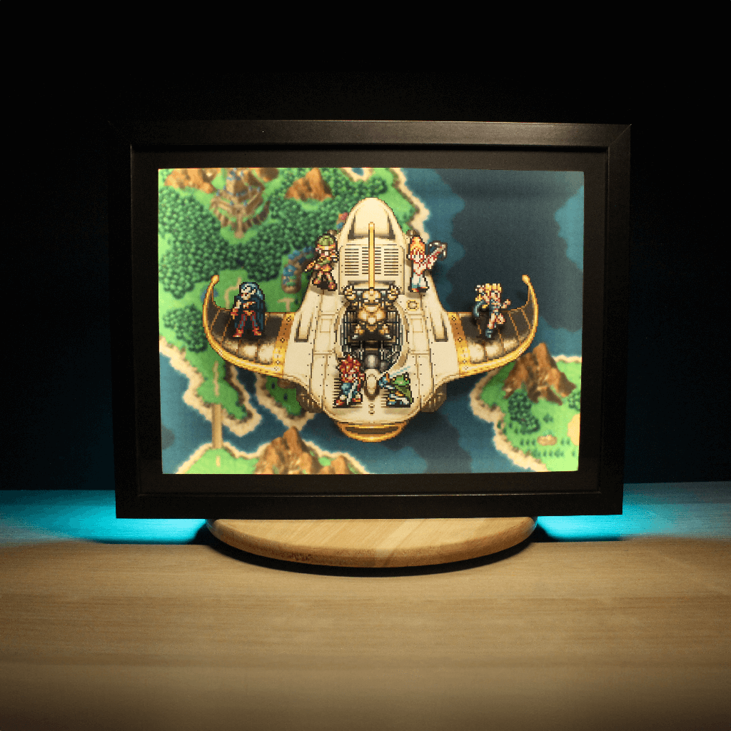 Dioramax - Cadre lumineux LED Chrono Trigger EpoCh | Déco Gaming-room | Tableau lumineux | Affiche jeux vidéo | Idée cadeau gamer | Retro-gaming