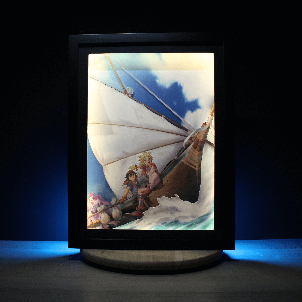 Dioramax - Cadre lumineux LED Chrono Cross | Déco Gaming-room | Tableau lumineux | Affiche jeux vidéo | Idée cadeau gamer | Retro-gaming
