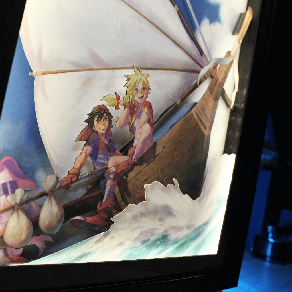 Dioramax - Cadre lumineux LED Chrono Cross | Déco Gaming-room | Tableau lumineux | Affiche jeux vidéo | Idée cadeau gamer | Retro-gaming