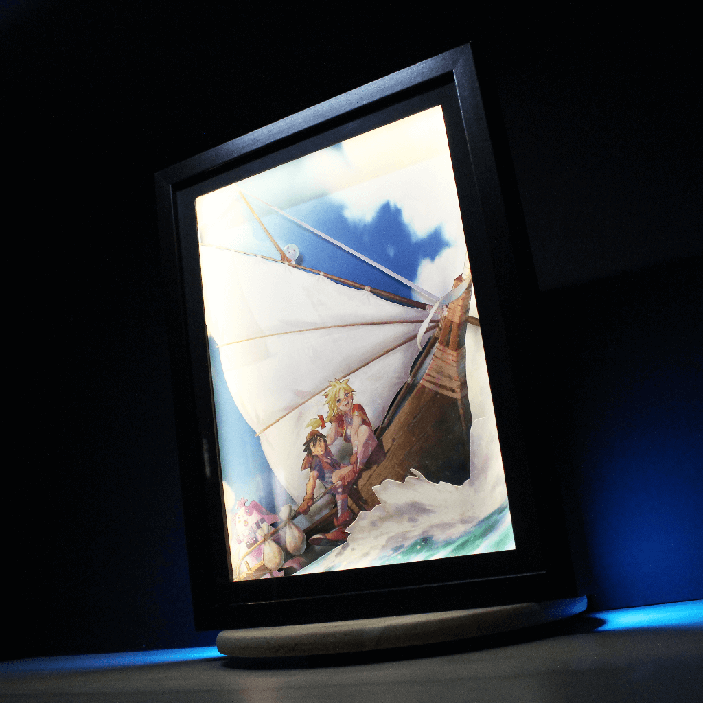 Dioramax - Cadre lumineux LED Chrono Cross | Déco Gaming-room | Tableau lumineux | Affiche jeux vidéo | Idée cadeau gamer | Retro-gaming