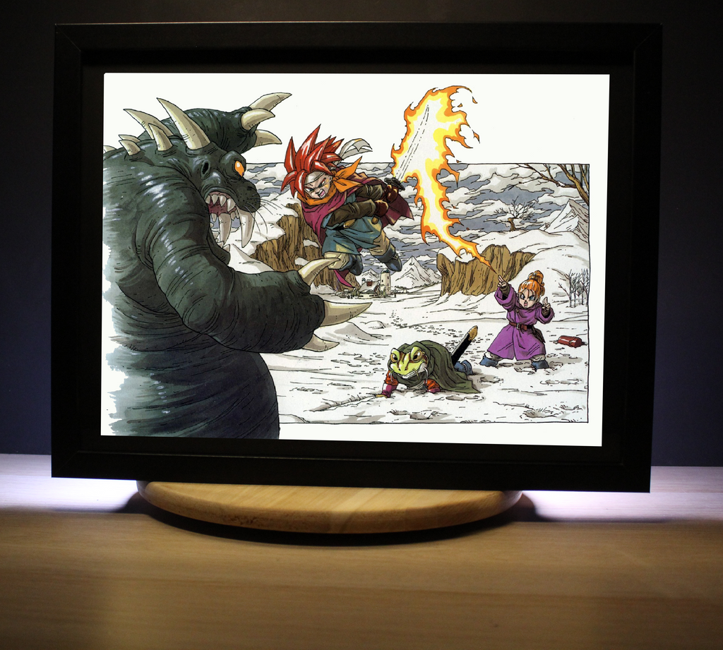 Dioramax - Cadre lumineux LED Chrono Trigger | Déco Gaming-room | Tableau lumineux | Affiche jeux vidéo | Idée cadeau gamer | Retro-gaming