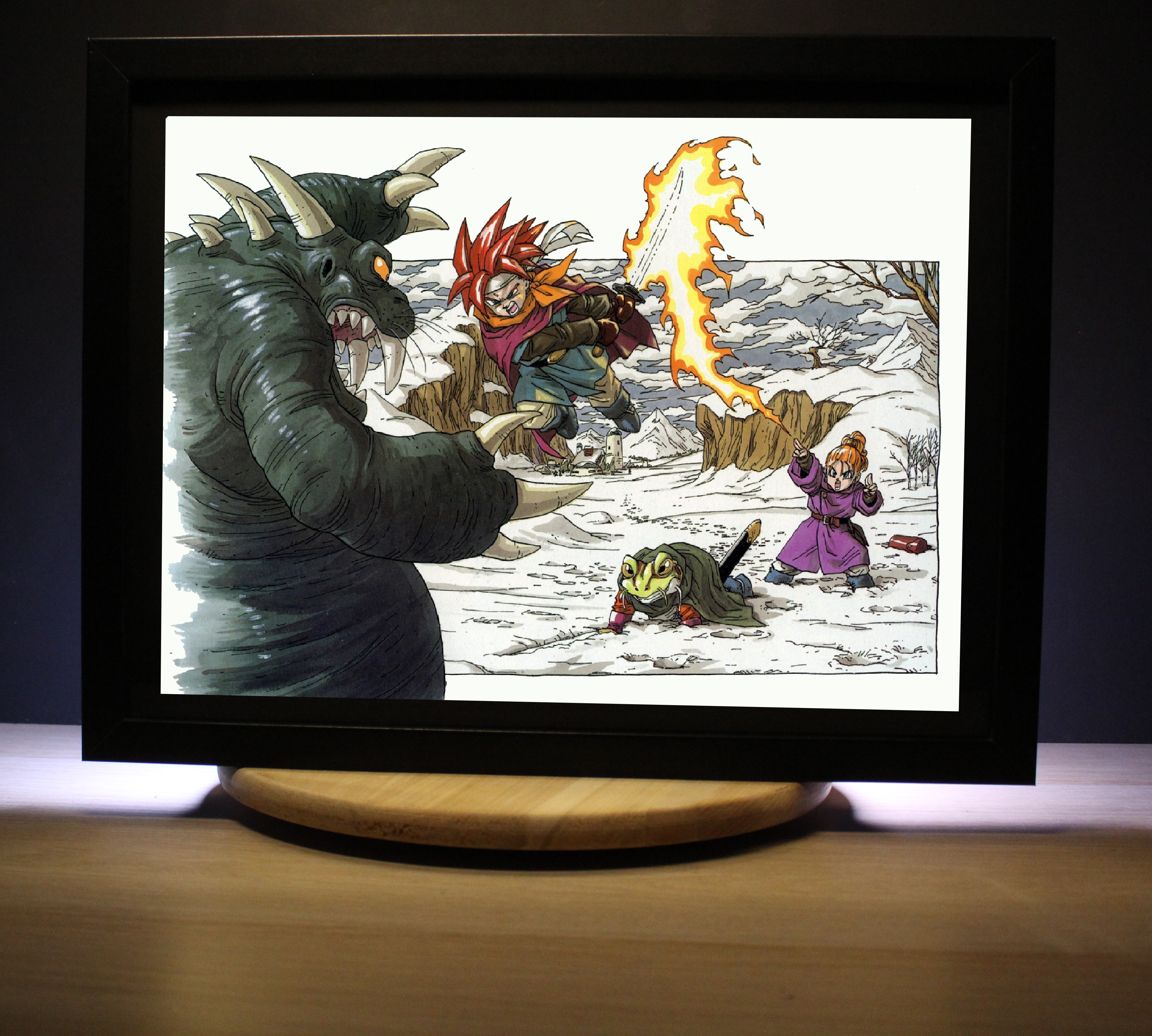 Dioramax - Cadre lumineux LED Chrono Trigger | Déco Gaming-room | Tableau lumineux | Affiche jeux vidéo | Idée cadeau gamer | Retro-gaming