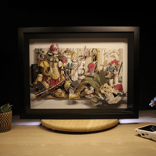 Dioramax - Cadre lumineux Chrno Trigger| Déco Gamingroom | Tableau Chrono Trigger | Affiche jeux vidéo | Idée cadeau 