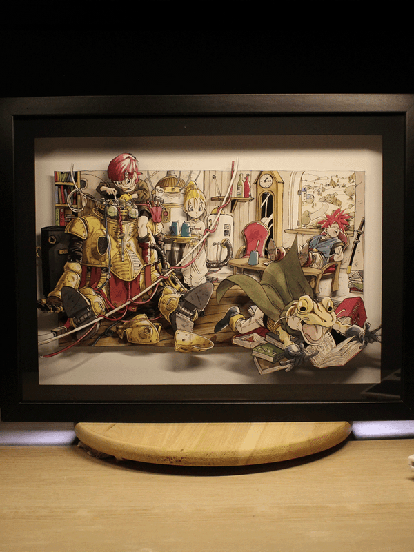 Dioramax - Cadre lumineux Chrno Trigger| Déco Gamingroom | Tableau Chrono Trigger | Affiche jeux vidéo | Idée cadeau 