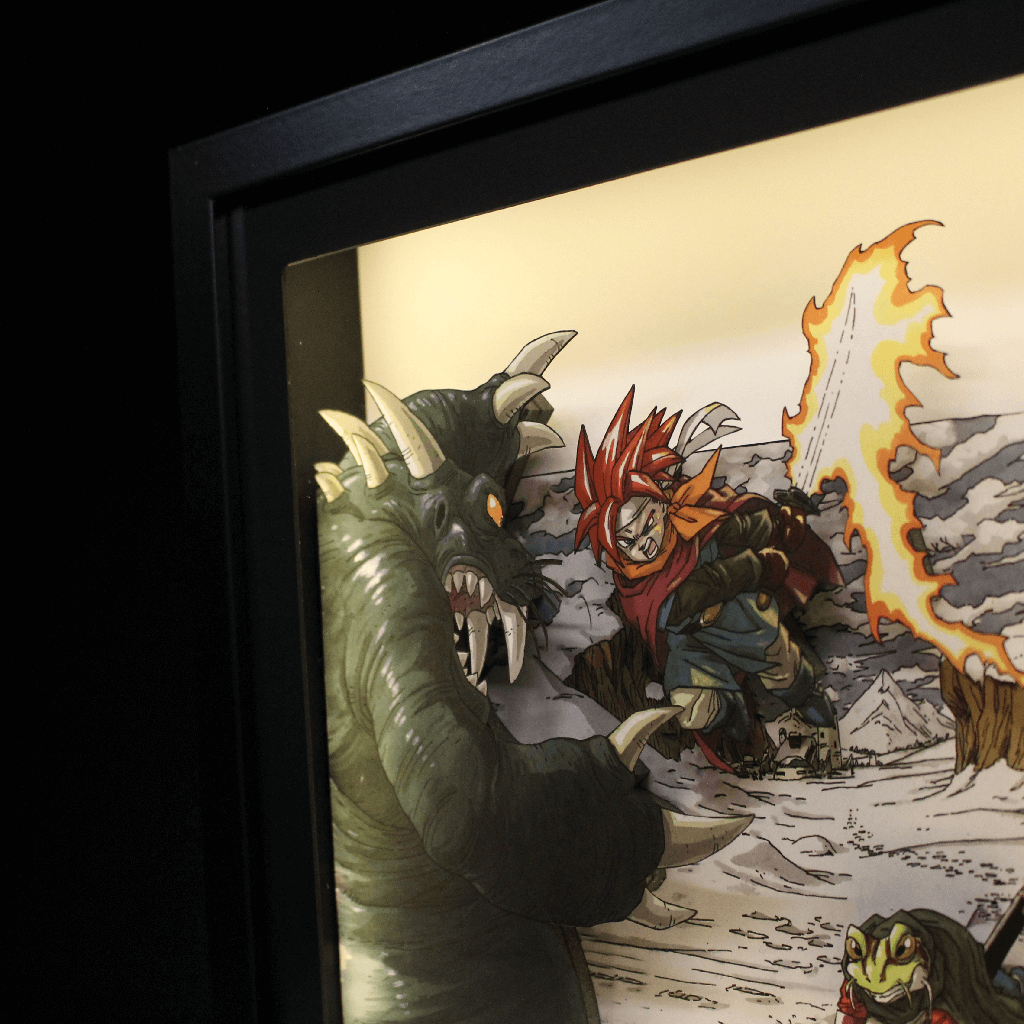 Dioramax - Cadre lumineux LED Chrono Trigger | Déco Gaming-room | Tableau lumineux | Affiche jeux vidéo | Idée cadeau gamer | Retro-gaming