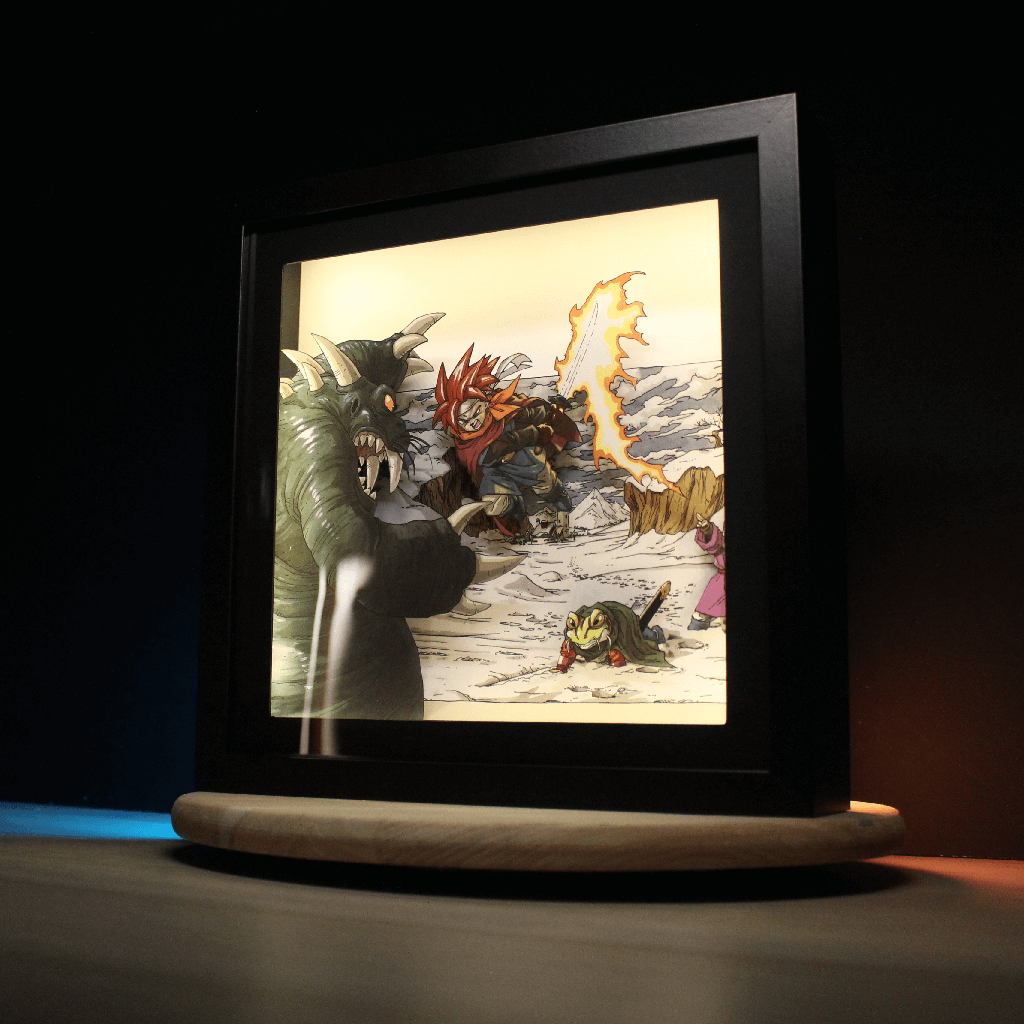 Dioramax - Cadre lumineux LED Chrono Trigger | Déco Gaming-room | Tableau lumineux | Affiche jeux vidéo | Idée cadeau gamer | Retro-gaming