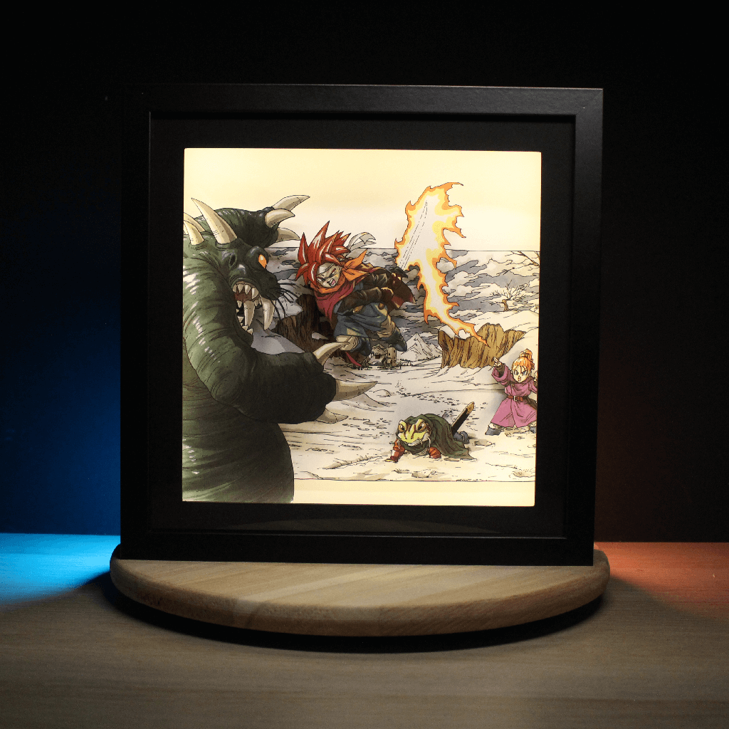 Dioramax - Cadre lumineux LED Chrono Trigger | Déco Gaming-room | Tableau lumineux | Affiche jeux vidéo | Idée cadeau gamer | Retro-gaming