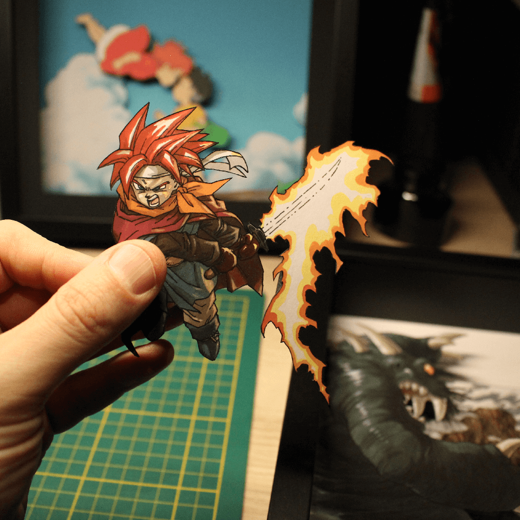 Dioramax - Cadre lumineux LED Chrono Trigger | Déco Gaming-room | Tableau lumineux | Affiche jeux vidéo | Idée cadeau gamer | Retro-gaming