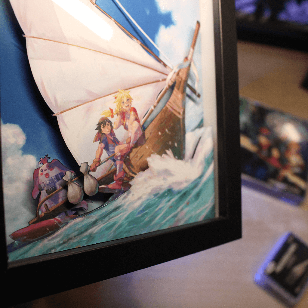 Dioramax - Cadre lumineux LED Chrono Cross | Déco Gaming-room | Tableau lumineux | Affiche jeux vidéo | Idée cadeau gamer | Retro-gaming