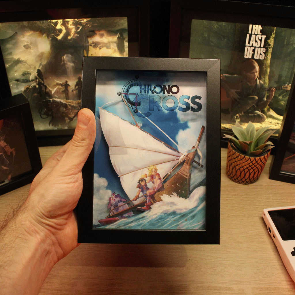 Dioramax - Cadre lumineux LED Chrono Cross | Déco Gaming-room | Tableau lumineux | Affiche jeux vidéo | Idée cadeau gamer | Retro-gaming