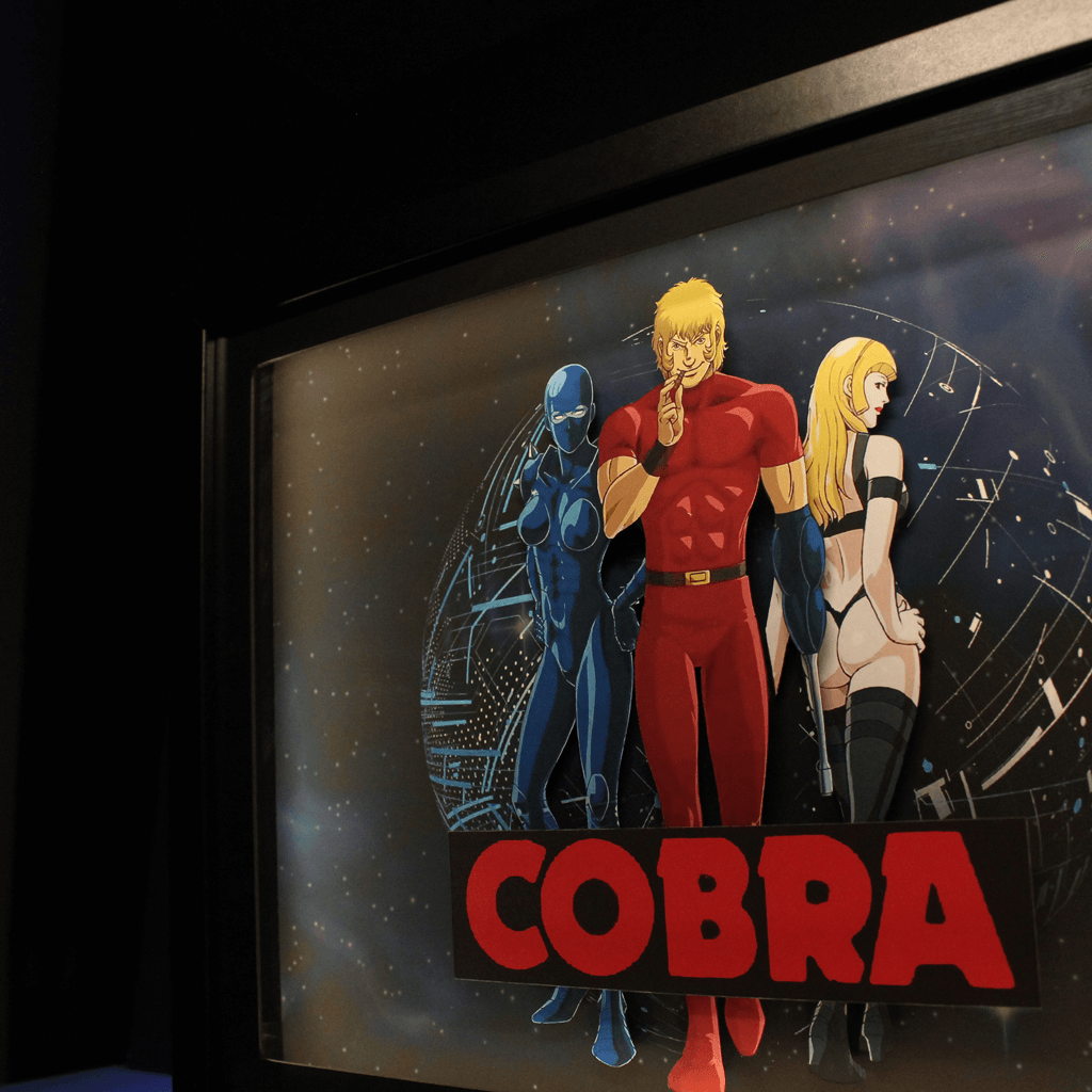 Dioramax - Cadre lumineux LED Cobra | Déco Gaming-room | Tableau lumineux | Affiche jeux vidéo | Idée cadeau gamer | Retro-gaming